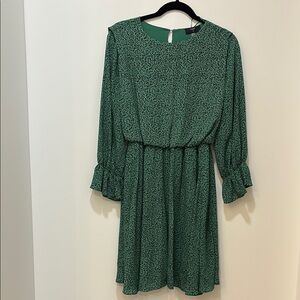 Tahari Green Bishop Sleeve Sundress